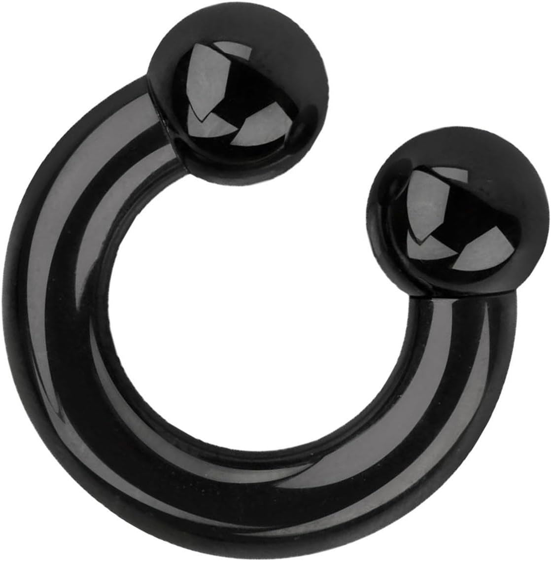 1PC Surgical Steel PVD Plated Internally Threaded 12G-00G Black Circular Ring Horseshoe Barbell Piercing Jewelry 12mm-19mm