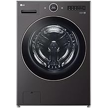 5.0 cu. ft. Stackable Smart Front Load Washer in Black Steel with AI Digital Dial, Steam and TurboWash360