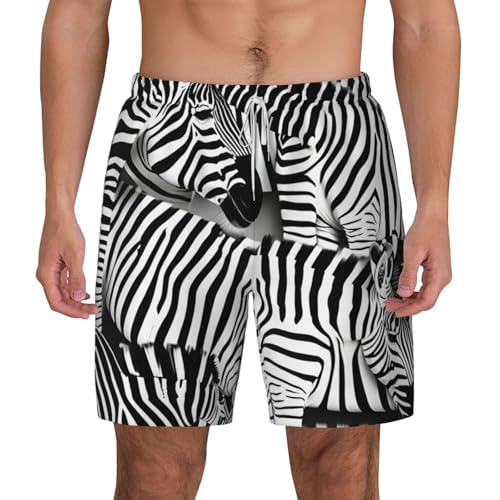 Short de bain pour homme avec doublure zèbre décontracté