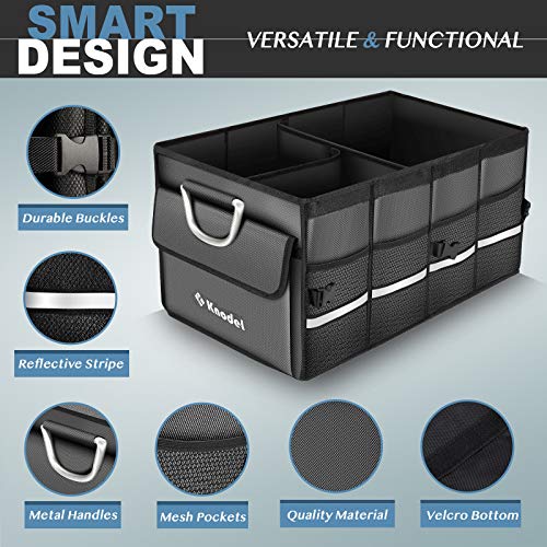 K Knodel Car Trunk Organizer, Trunk Organizer With Lid, Heavy Duty Collapsible Trunk Storage Organizer For Suv, Truck, Car Cargo Trunk Organizer With Lid (Medium, Gray) #TOP3