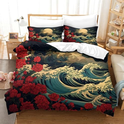 Parure de lit requin 3D de qualité supérieure en microfibre King 220x240cm - 3