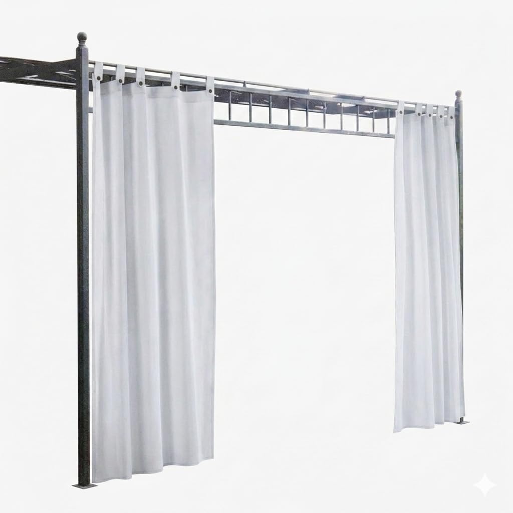 Tenda Gazebo Idrorepellente e Resistente, Tenda da Esterno per Gazebo, Dotata di Passanti con Chiusura a Bottone, 100% Made in Italy, Colore Bianco, Misure 260 Cm Altezza x 200 cm Larghezza