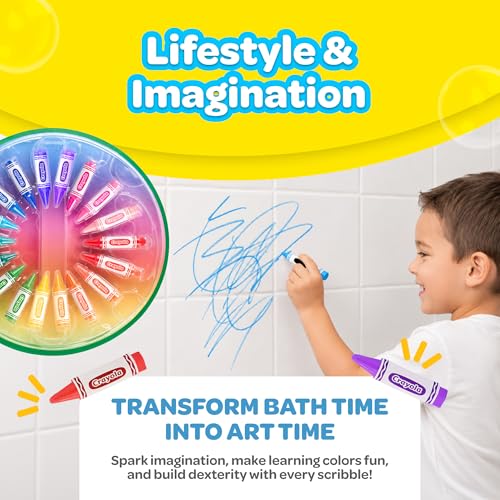 Crayola Bath Crayons Color Wheel, 19-Piece Set, Includes 18 Bathtub Crayons and 1 Eraser, Non-Toxic and Washable Bath Toys for Kids - image 5