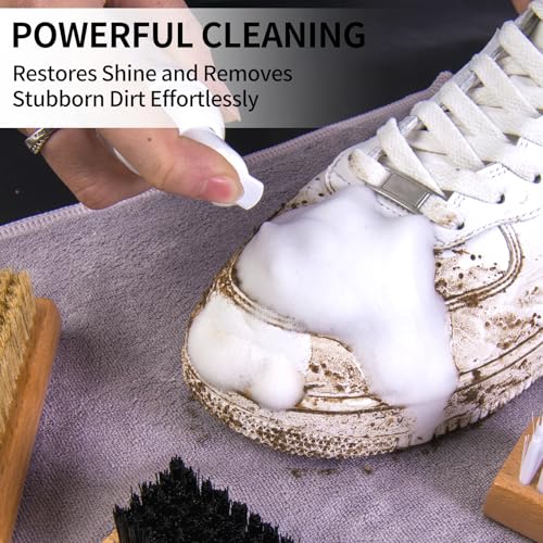 Shoe Cleaner Kit for Sneaker - 8.5 Oz Shoe Cleaning Kit with Shoe Brushes & Towel, White Sneaker Cleaner Kit, Shoe Cleaner for Tennis Shoe Suede Mesh Knit Leather Shoe, and Most Materials3