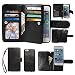 iPhone 5 5S Case, xhorizon TM Premium Leather Folio Case [Wallet Function] [Magnetic Detachable] Fashion Wristlet Lanyard Hand Strap Purse Soft Flip Book Style Multiple Card Slots Cash Compartment Pocket with Magnetic Closure Case Cover Skin ZA5 for iPhone 5/5S - Black