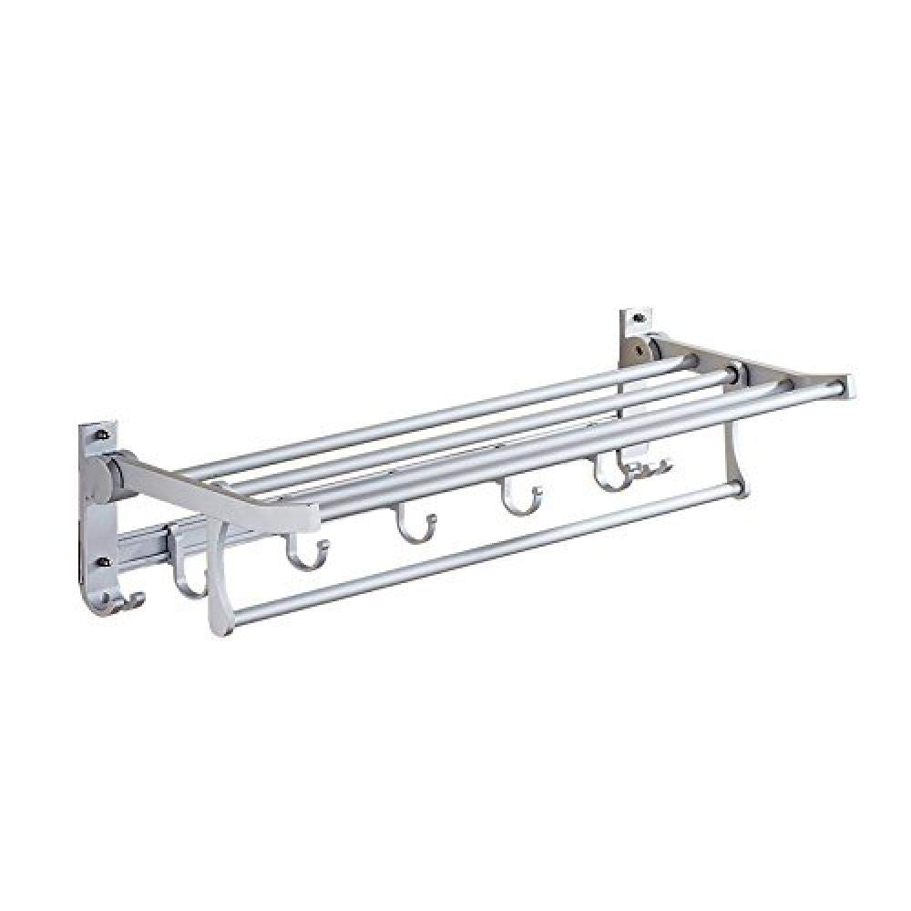 Étagère de salle de bain avec rack de rangement et barre de suspension
