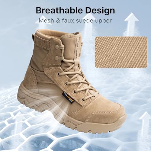 Image of FREE SOLDIER Women's Tactical Hiking 6 Inches Lightweight Combat Boot Durable Comfortable Work Boots for Women