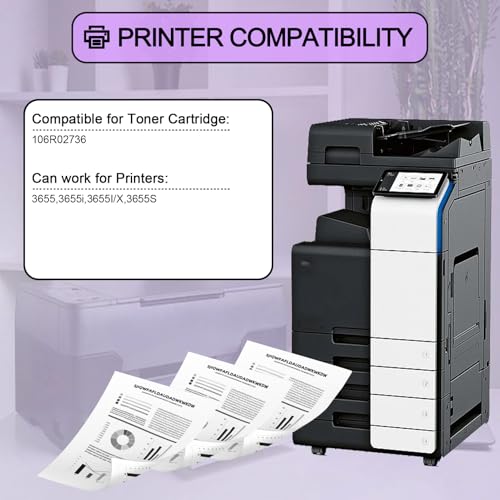 Image of 3655 Toner Cartridge Compatible for Xerox 3655 106R02736 Toner Cartridges Work for Xerox WorkCentre 3655 3655i 3655I /X 3655S Printers