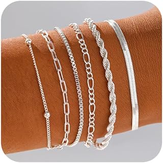 Gold/Silver Bracelets for Women,14K Real Gold Plated Bracelets Stack Trendy Jewelry Sets Stackable Snake
