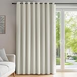Deconovo Super Soft Door Curtain Eyelet Thermal Insulated Wide Width Blackout Curtain for Kidsroom 100 x 95 Inch Light Beige 1 Panel