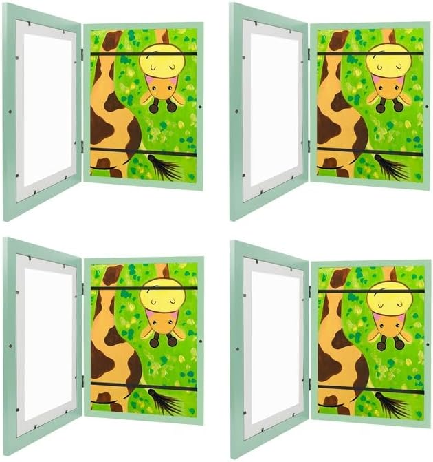 EzonYanGo Kids Art Frame 2-Pack, Kids Art Frames Front-Opening, Children Artwork Picture Frames Changeable, Artwork Display Storage Frames for Children Drawing Crafting