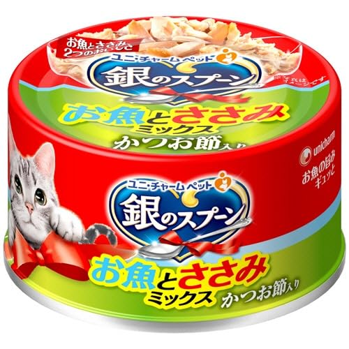 Amazon | （まとめ買い）ユニ・チャーム 銀のスプーン缶 お魚とささみ 