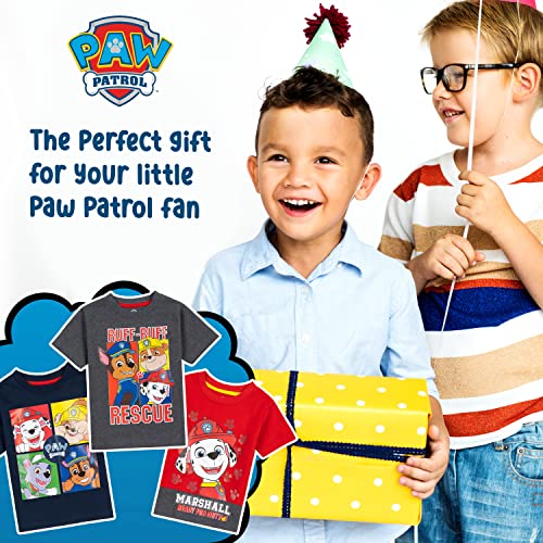Paw Patrol 3 Pack Boy's Graphic Tees, Cute Short Sleeve T-Shirts for Boys Pack of 34
