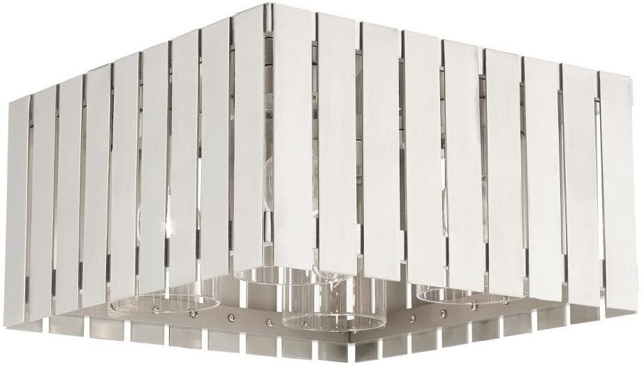 Livex Lighting 4 Light Brushed Nickel Outdoor Ceiling Mount