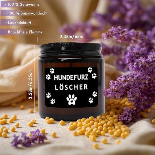 Geschenke für Hundebesitzer Frauen Duftkerze mit Spruch - Hundefurz Löscher Lustige Geschenk für Hunde Liebhaber Frau Freundin zum Geburtstag Valentinstag Weihnachten Geburtstagsgeschenk für Frauen