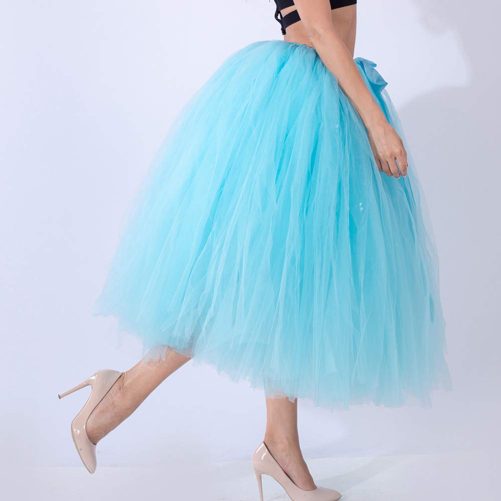 Falda midi de tul para mujer, falda larga de tul, elegantes faldas de fiesta de graduación, falda tutú cómoda con capas, falda de capas de color sólido para carnaval, graduación, moda para dama de
