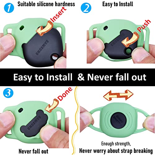 Silicone Case For Galaxy Smarttag For Dog, Slim Sleeve For Samsung Smarttag+Plus Finder Tracker For Cat Pet Collar Necklace Dropper, Secure Holder For Kids (Black,Green,Pink,Blue,4Pack) #TOP4