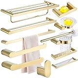 [Aspecto hermoso] - Diseño cuadrado moderno, juego de accesorios de baño con base cuadrada e instalación de doble perno para que sea más estable, los tornillos de instalación están ocultos e invisibles