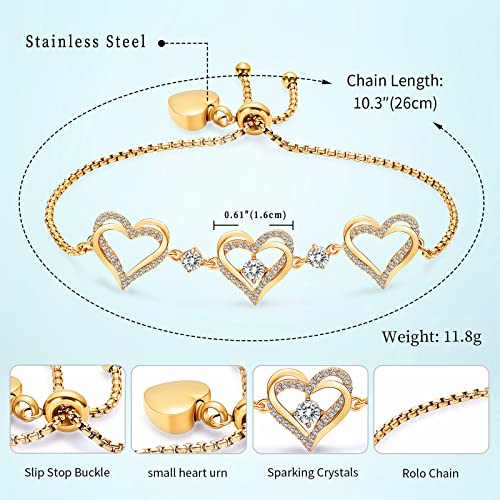 shajwo Cremation Jewelry Heart Urn Bracelet for Ashes for Women Girls Cremation Link Memorial Bracelet4