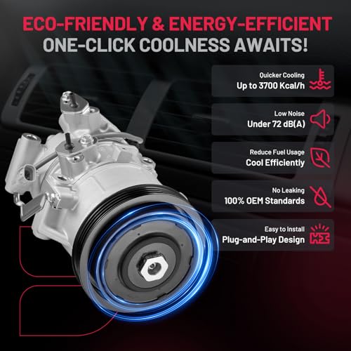 BDFHYK 157318 Air Conditioning A/C Compressor with Clutch Compatible with Toyota Yaris L4 1.5L 2007 2008 2009 2010 2011 2012
