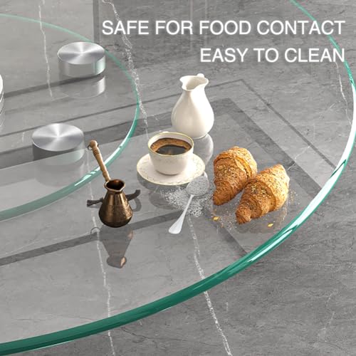 30" Glass Lazy Susan for Dining Table with 6 Rotating Wheels Table Top Centerpiece Kitchen Turntable Large Round Silent & Smooth Spin (Φ 30 Inch) by Jalidun - Image 4