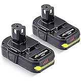 2Pack 3.0Ah P108 P102 18V Battery Replacement for Ryobi 18V Battery P102 P103 P104 P105 P107 P108 P109 P190 for 18V Batteries