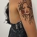 Oottati 6 Sheets Waterproof Body Art Arm leg Temporary Tattoo Sticker Realistic Beauty Lady Flower Rose Cat Face Sword