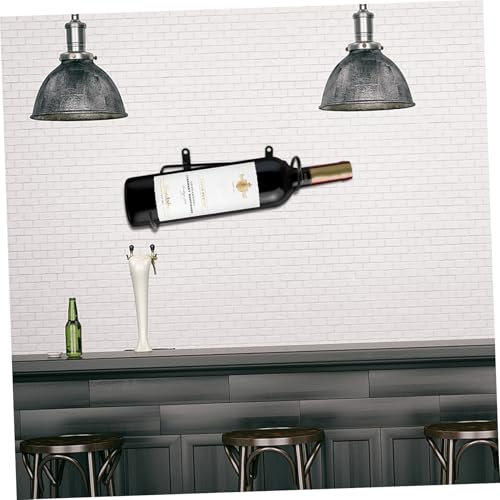 Soporte de vino de hierro forjado 2pcs negro miniatura 6