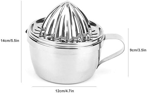 Miniatura 3 de Exprimidor manual de acero inoxidable Exprimidor de cítricos Exprimidor de limón naranja Herramienta de presión de mano con colador y recipiente