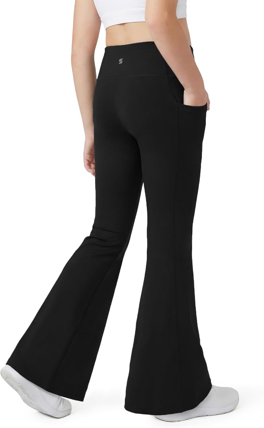 Stelle Girls Flare Leggings Bell Bottoms Yoga Pants with Pockets High Waisted Bootcut Dance Pants - Image 2