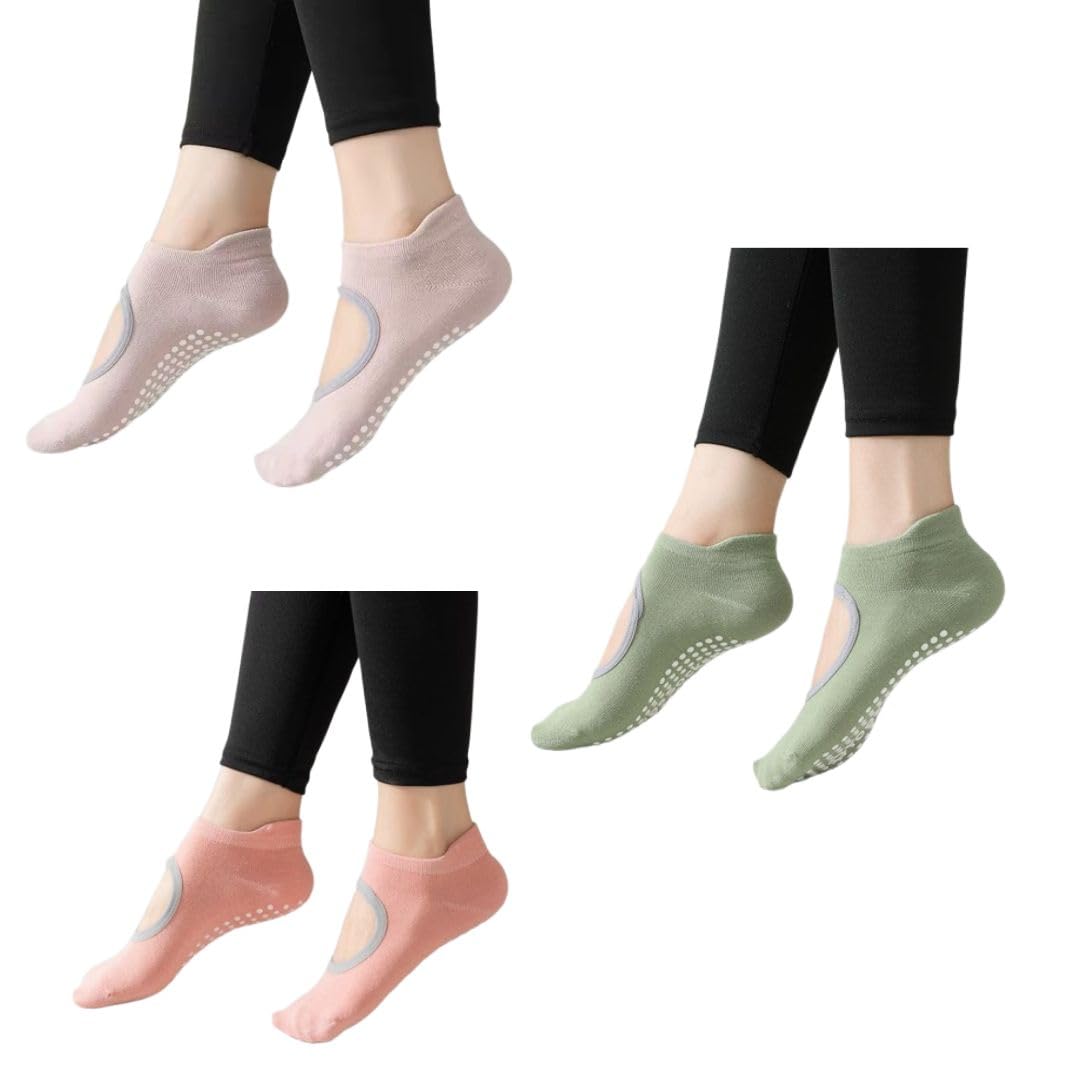 Anti Skid Yoga Socks for Women – Anti Bacterial Grip Socks with Silicone Sole for Pilates, Dance, Barre, Ballet, Gym & Barefoot Workout-image-26