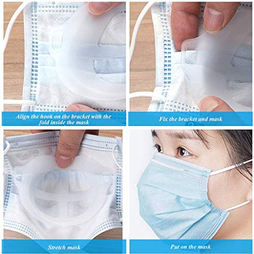 Moldura de suporte interno lavável 3D para máscara facial, acessórios de alça de orelha ajustável (8