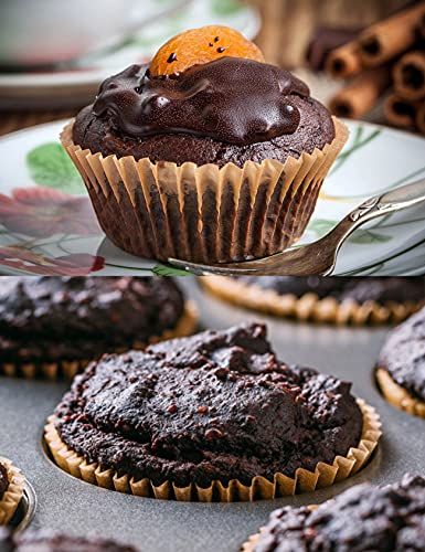 Gifbera Jumbo Cupcake Liners Greaseproof Paper 200 Count - Food Grade Odorless Muffin Baking Cups Cupcake Wrappers For Wedding Birthday, Natural #TOP5