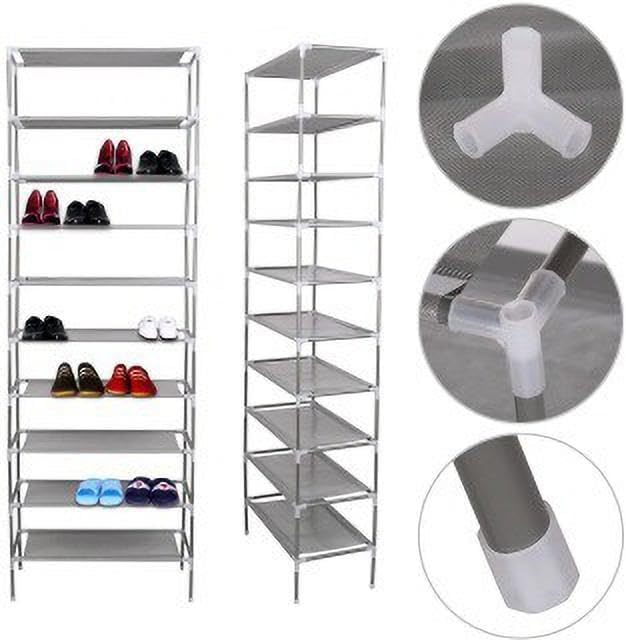 Image of YouCopia Foldable Fabric Wardrobe Closet with Shelves & Zipper Cover - Portable Storage Organizer Cabinet for Clothes, for Bedroom & Home Storage (Black, 9 Tier)
