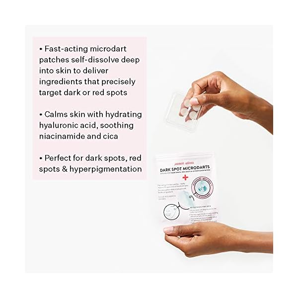 Peach-Slices-Dark-Spot-Micro-Darts-For-Dark-Spots-Post-Blemish-Redness-Hyperpigmentation-Self-Dissolving-Niacinamide-Vitamin-C-Hyaluronic-Acid-and-Cica-VeganCruelty-Free-9-Patches Peach Slices Dark Spot MicroDarts | For Dark Spots, Post-Blemish Redness | Self-Dissolving | Niacinamide, Vitamin C, Hyaluronic Acid, and Cica | Vegan | Cruelty Free | 9 Patches