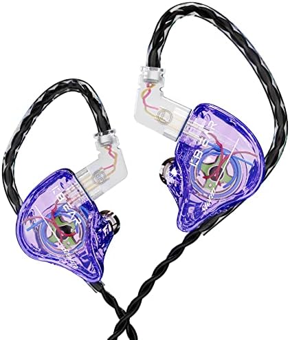 Yinyoo KZ EDX PRO in Ear Monitor Earphones, EDX PRO Wired in-Ear Earbuds HIFI Deep Bass Sound Headphones with 1DD New 10mm Dynamic Driver Over-Ear Headset for Musician Stage (Black, No mic)