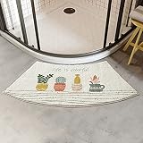Alfombra de baño Curvada Antideslizantes de 42x100cm Microfibra Cómoda y Súper Absorbente Curvado Alfombrilla de Ducha