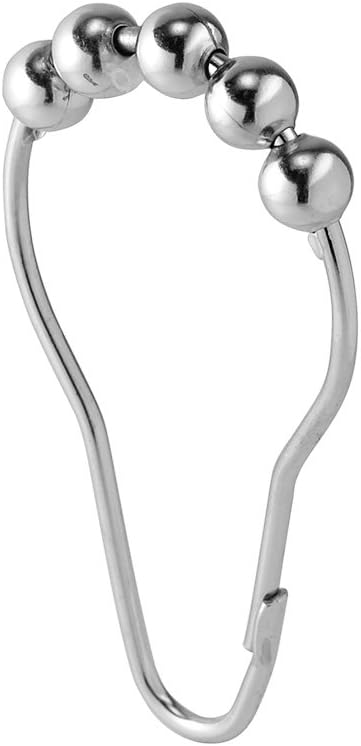 iDesign Axis Steel Roller Shower Curtain Hooks Chrome 12-Pack
