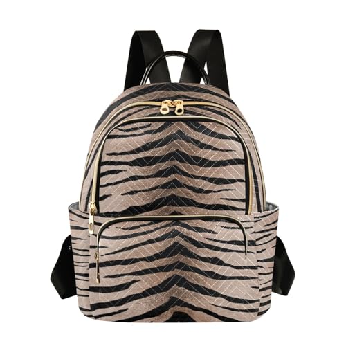 Image of ALAZA Tiger Print Animal Stripe Mini Backpack Purse for Women Travel Bag Fashion Daypack Back Pack Shoulder Bag