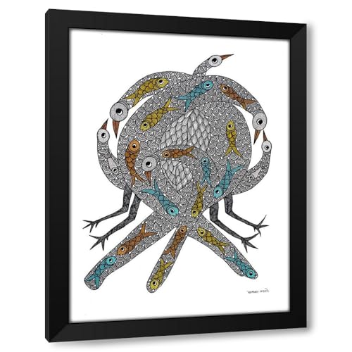 ArtDirect Gond Painting APS203 Custom Framed Art Print Giclee Print or Canvas Options with Various Sizes and Customization by Tradelink Inhouse Artist