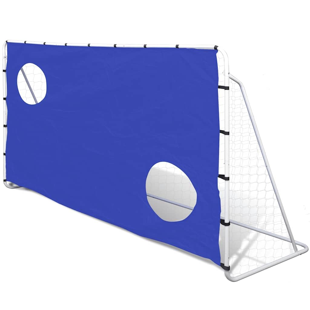 Porta da calcio, 240 x 92 x 150 cm, in acciaio, rete in poliestere | Resistente alle intemperie, impermeabile, include ganci di fissaggio al pavimento, per giochi all'aperto