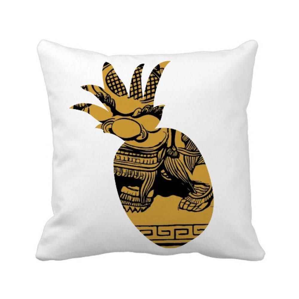 Ananas chinois coussin carré lion noir pour décor de salon zen