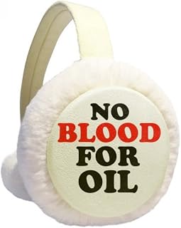 Protetor de orelhas No Blood for Oil Love and Peace World Winter Ear Warmer Cable de lã peluda para uso ao ar livre