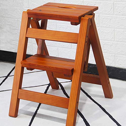 Tabouret pliant à 2 niveaux en bois massif escabeau portable
