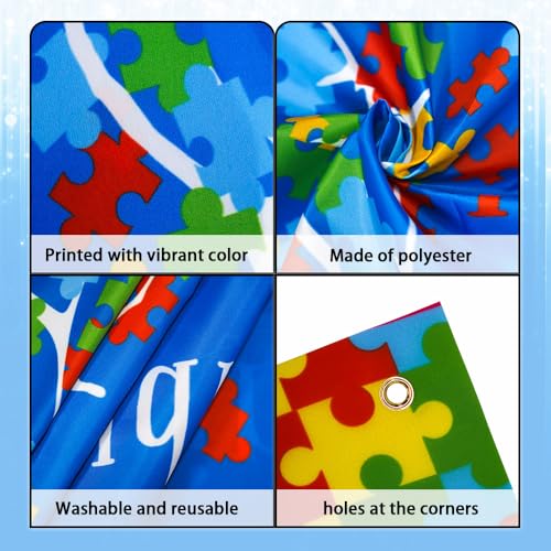 Avezano Capa de porta de conscientização do autismo, árvore de conscientização, peça de quebra-cabeç