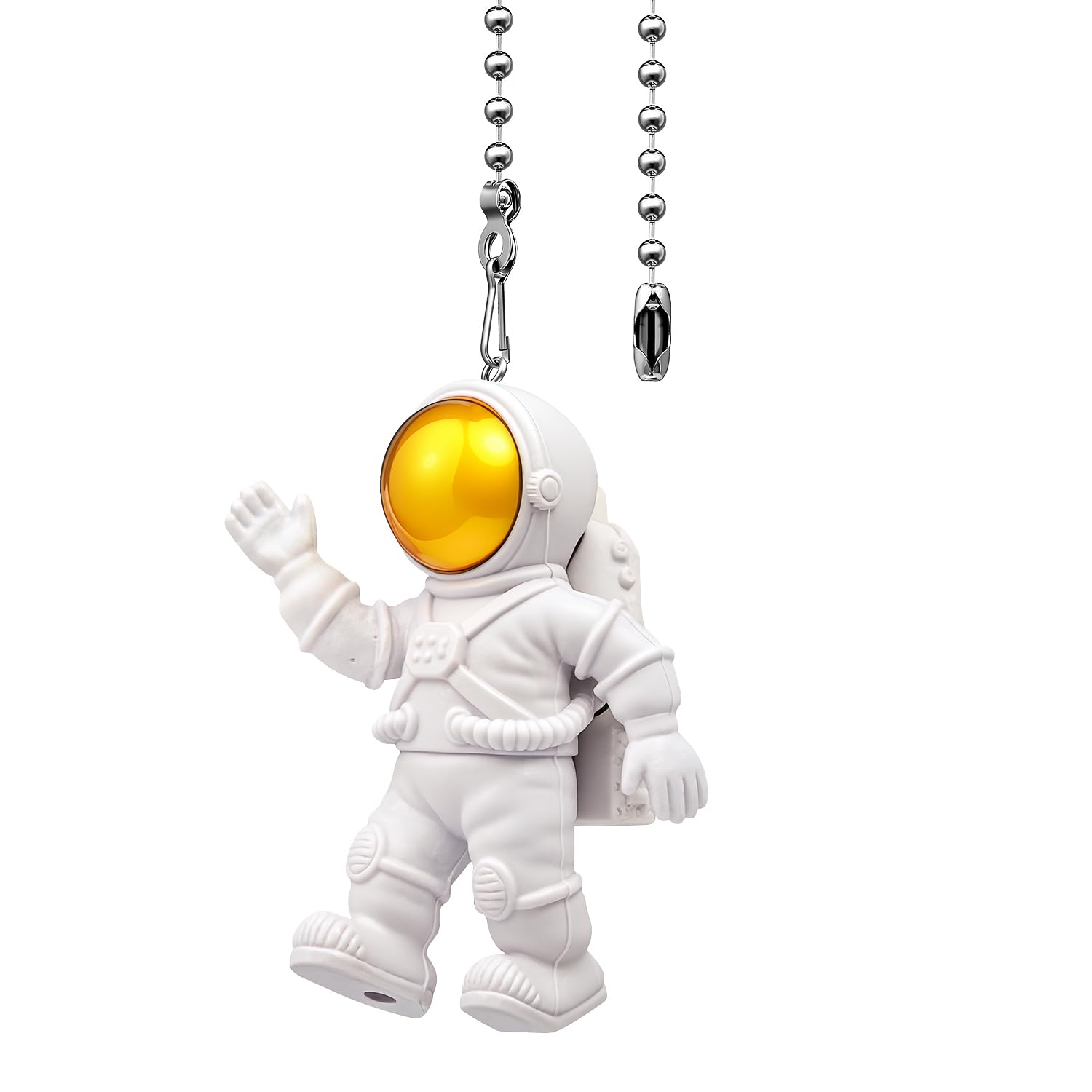 Astronaut Ceiling Fan Pull Chain,12in Spaceman Hanging String Charm Extension Decoration, 3mm Beaded Fan Light Pull Chains Extender Ornament with Connector for Kids Room