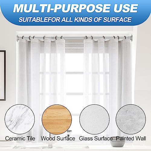 Image of CorkLatta Silver Shower Curtain Rod 31 to 68 Inch,1 Inch Diameter Adjustable Spring Tension Stainless Steel Telescoping Rod,Easy Install,No Rust