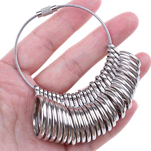 Jewelry Sizers Stainless Iron Ring Sizer Finger Ring Sizing Measuring Tool Ring Sizer Gauge Set Circle Models With Plastic Ring Sizer Belt #TOP3