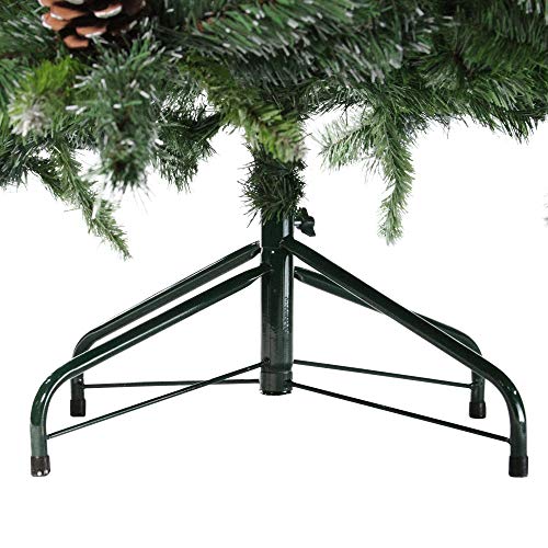 6.5' Full Snowy Delta Pine With Pine Cones Artificial Christmas Tree, Unlit #TOP4