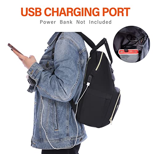 Lovevook Laptop Backpack For Women Fashion Travel Bags Business Computer Purse Work Bag With Usb Port, Black #TOP2